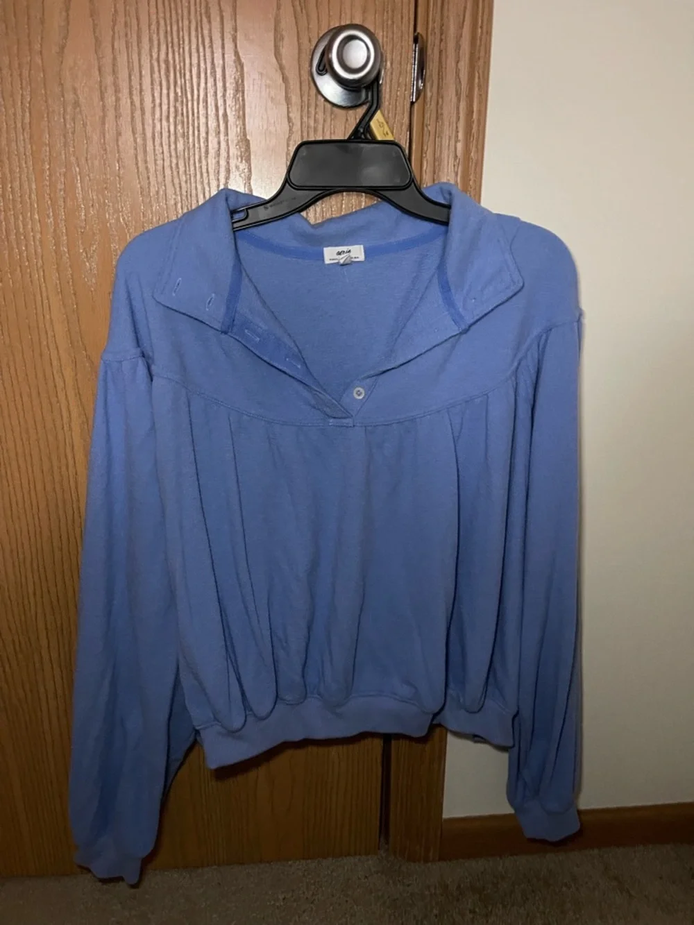 Aerie Blue Lightweight Pullover Hoodie - Picture 1 of 3